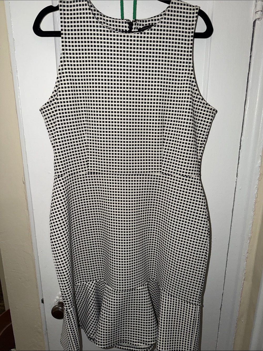 Banana Republic Black and White Checked Midi Dress